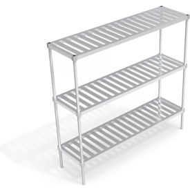Heavy Duty Shelving Unit, 3 Slatted T-Bar Shelves, 72"W x 20"D x 68-1/4"H