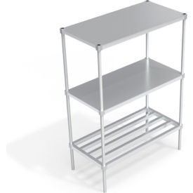 Industrial Shelving Unit, (1) HD-Bar Tubular & (2) Brute Shelves, 48"W x 24"D x 68-1/4"H