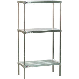 Industrial Shelving Unit, (1) HD-Bar Tubular & (2) Marine Edge Shelves, 36"Wx18"Dx68-1/4"H