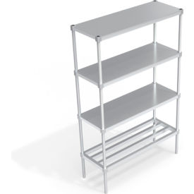 Industrial Shelving Unit, (1) HD-Bar Tubular & (3) Brute Shelves, 48"W x 18"D x 76-1/4"H