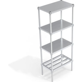 Industrial Shelving Unit, (1) HD-Bar Tubular & (3) Brute Shelves, 30"W x 18"D x 76-1/4"H