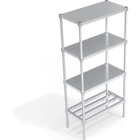Industrial Shelving Unit, (1) HD-Bar Tubular & (3) Brute Shelves, 36"W x 18"D x 76-1/4"H