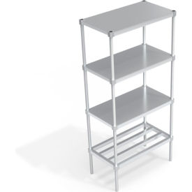 Industrial Shelving Unit, (1) HD-Bar Tubular & (3) Brute Shelves, 36"W x 20"D x 76-1/4"H