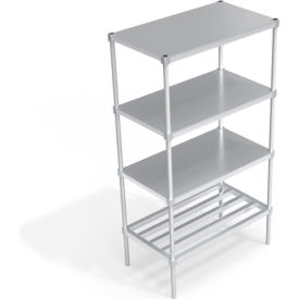 Industrial Shelving Unit, (1) HD-Bar Tubular & (3) Brute Shelves, 42"W x 24"D x 76-1/4"H