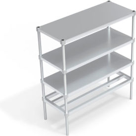 Industrial Shelving Unit, (1) HD-Bar Tubular & (3) Brute Shelves, 48"W x 20"D x 54-1/4"H