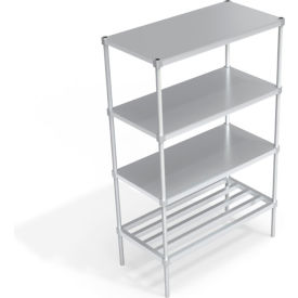 Industrial Shelving Unit, (1) HD-Bar Tubular & (3) Brute Shelves, 48"W x 24"D x 76-1/4"H
