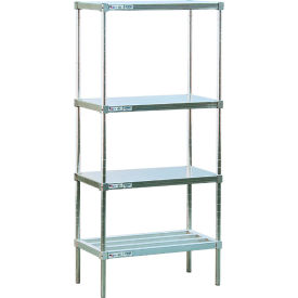 Industrial Shelving Unit, (1) HD-Bar Tubular & (3) Marine Edge Shelves, 36"Wx18"Dx76-1/4"H