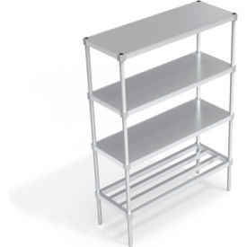 Industrial Shelving Unit, 1 HD-Bar Tubular & 3 Marine Edge Shelves, 48"Wx18"Dx68-1/4"H