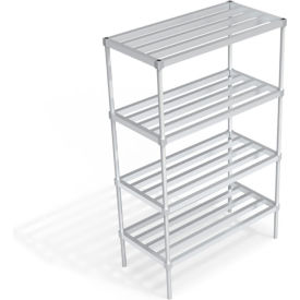 Heavy Duty Shelving Unit, 4 HD-Bar Tubular Shelves, 48"W x 24"D x 76-1/4"H