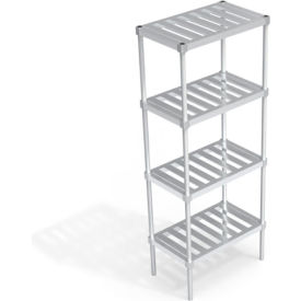 Heavy Duty Shelving Unit, 4 Slatted T-Bar Shelves, 30"W x 18"D x 76-1/4"H