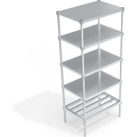 Industrial Shelving Unit, (1) HD-Bar Tubular & (4) Brute Shelves, 36"W x 24"D x 84-1/4"H