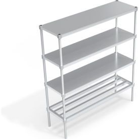 Industrial Shelving Unit, (1) HD-Bar Tubular & (3) Brute Shelves, 60"W x 18"D x 68-1/4"H