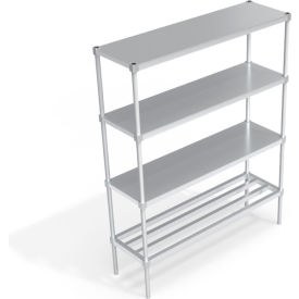 Industrial Shelving Unit, (1) HD-Bar Tubular & (3) Brute Shelves, 60"W x 18"D x 76-1/4"H