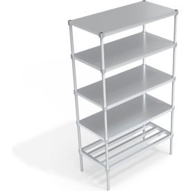 Industrial Shelving Unit, (1) HD-Bar Tubular & (4) Brute Shelves, 48"W x 24"D x 84-1/4"H