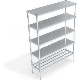 Industrial Shelving Unit, (1) HD-Bar Tubular & (4) Brute Shelves, 60"W x 18"D x 84-1/4"H
