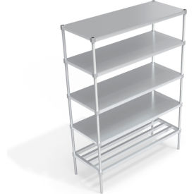 Industrial Shelving Unit, (1) HD-Bar Tubular & (4) Brute Shelves, 60"W x 24"D x 84-1/4"H