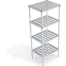 Heavy Duty Shelving Unit, 4 Slatted T-Bar Shelves, 30"W x 24"D x 76-1/4"H