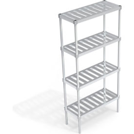 Heavy Duty Shelving Unit, 4 Slatted T-Bar Shelves, 36"W x 15"D x 76-1/4"H