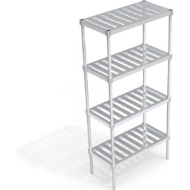 Heavy Duty Shelving Unit, 4 Slatted T-Bar Shelves, 36"W x 18"D x 76-1/4"H