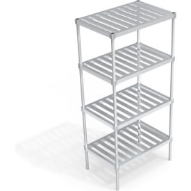 Heavy Duty Shelving Unit, 4 Slatted T-Bar Shelves, 36"W x 24"D x 76-1/4"H