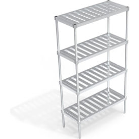 Heavy Duty Shelving Unit, 4 Slatted T-Bar Shelves, 42"W x 18"D x 76-1/4"H
