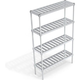 Heavy Duty Shelving Unit, 4 Slatted T-Bar Shelves, 48"W x 15"D x 76-1/4"H