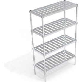 Heavy Duty Shelving Unit, 4 Slatted T-Bar Shelves, 48"W x 20"D x 76-1/4"H