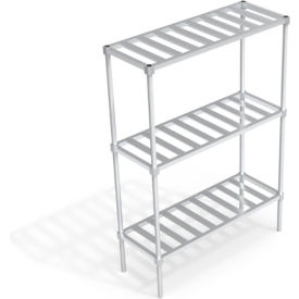 Industrial Standard Shelving Unit, 3 Slatted T-Bar Shelves, 48"W x 18"D x 68-1/4"H