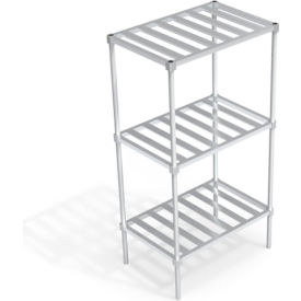 Industrial Standard Shelving Unit, 3 Slatted T-Bar Shelves, 36"W x 24"D x 68-1/4"H