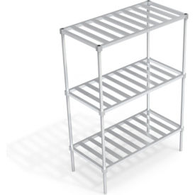 Industrial Standard Shelving Unit, 3 Slatted T-Bar Shelves, 48"W x 24"D x 68-1/4"H