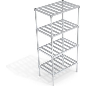 Industrial Standard Shelving Unit, 4 Slatted T-Bar Shelves, 36"W x 24"D x 76-1/4"H