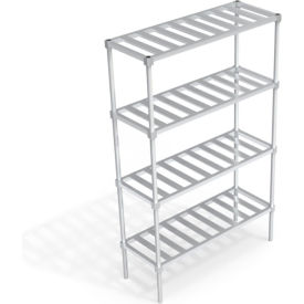 Standard Shelving Unit, 4 Slatted T-Bar Shelves, 48"W x 18"D x 76-1/4"H