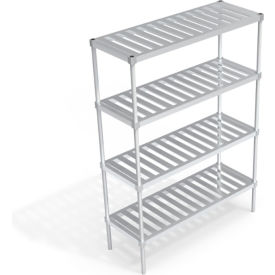 Heavy Duty Shelving Unit, 4 Slatted T-Bar Shelves, 54"W x 20"D x 76-1/4"H