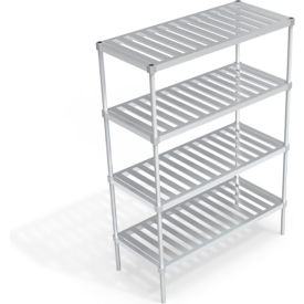 Heavy Duty Shelving Unit, 4 Slatted T-Bar Shelves, 54"W x 24"D x 76-1/4"H