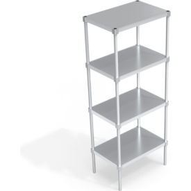 Industrial Standard Shelving Unit, 4 Solid Marine Edge Shelves, 30"W x 20"D x 76-1/4"H