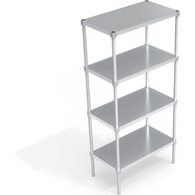Industrial Standard Shelving Unit, 4 Solid Marine Edge Shelves, 36"W x 20"D x 76-1/4"H