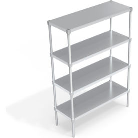 Industrial Standard Shelving Unit, 4 Solid Marine Edge Shelves, 48"W x 18"D x 68-1/4"H