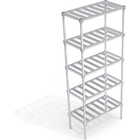 Industrial Standard Shelving Unit, 5 Slatted T-Bar Shelves, 36"W x 18"D x 84-1/4"H