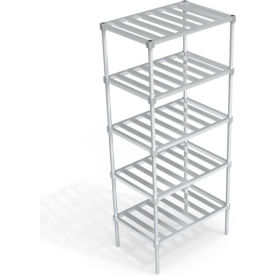 Standard Shelving Unit, 5 Slatted T-Bar Shelves, 36"W x 24"D x 84-1/4"H