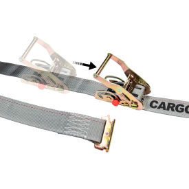 E-Track Sliding Ratchet Strap, 2" x 16', Gray