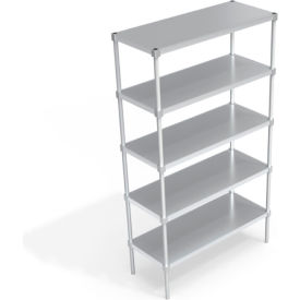 Industrial Standard Shelving Unit, 5 Solid Marine Edge Shelves, 48"W x 20"D x 84-1/4"H