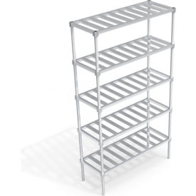 Standard Shelving Unit, 5 Slatted T-Bar Shelves, 48"W x 18"D x 84-1/4"H