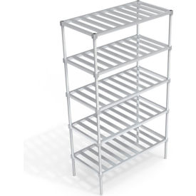 Standard Shelving Unit, 5 Slatted T-Bar Shelves, 48"W x 24"D x 84-1/4"H