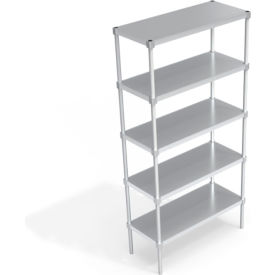 Industrial Standard Shelving Unit, 5 Solid Marine Edge Shelves, 42"W x 18"D x 84-1/4"H