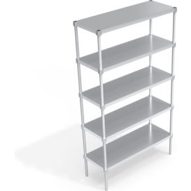 Industrial Standard Shelving Unit, 5 Solid Marine Edge Shelves, 48"W x 18"D x 84-1/4"H