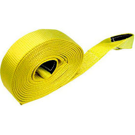 Heavy Duty Recovery Strap with Reinforced Cordura Eyes, 2" x 20', Yellow