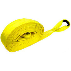 Heavy Duty Recovery Strap with Reinforced Cordura Eyes, 2 Ply, 4" x 30", Yellow