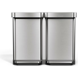 Stainless Steel Rectangle Step/Pedal Decorative Trash Can, 24 Gallon, Silver