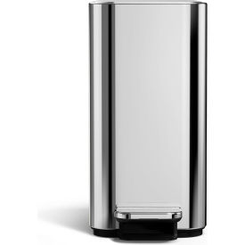 Stainless Steel Rectangle Step Pedal Trash Can, 1.3 Gallon, Polished Silver