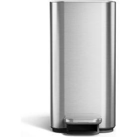 Stainless Steel Rectangle Step/Pedal Trash Can, 1.3 Gallon, Brushed Silver